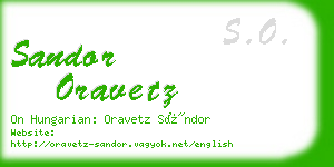 sandor oravetz business card